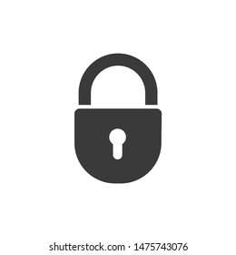 Lock icon template color editable. Lock symbol vector sign isolated on white background.