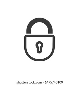 Lock icon template color editable. Lock symbol vector sign isolated on white background.