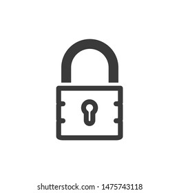 Lock icon template color editable. Lock symbol vector sign isolated on white background.