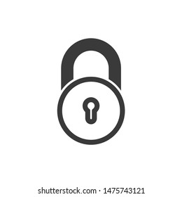 Lock icon template color editable. Lock symbol vector sign isolated on white background.