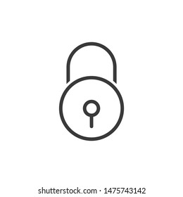 Lock icon template color editable. Lock symbol vector sign isolated on white background.