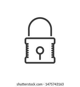 Lock icon template color editable. Lock symbol vector sign isolated on white background.