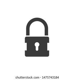 Lock icon template color editable. Lock symbol vector sign isolated on white background.