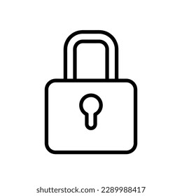 Bloquear el color de la plantilla de icono modificable. Bloquear la ilustración del símbolo vector en el fondo blanco