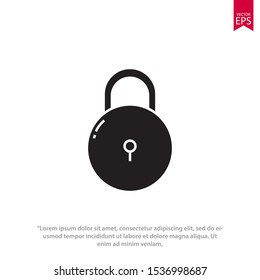 Lock icon template design. Padlock vector illustration