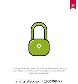 Lock icon template design. Padlock vector illustration