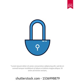 Lock icon template design. Padlock vector illustration