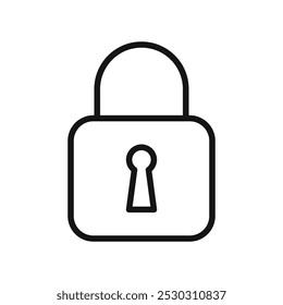 Lock icon Thin line art isolated