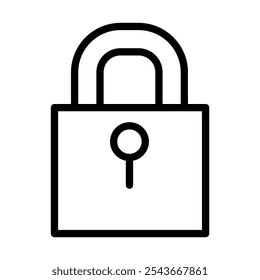 Lock icon in thin line style vector illustration graphic design