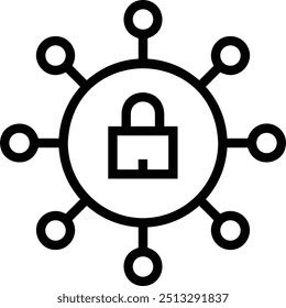 lock icon. Thin linear style design isolated on white background