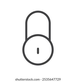 Lock icon Thin outline art symbol