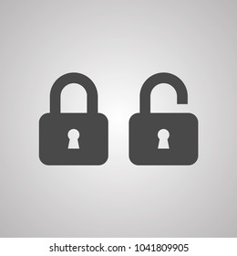 Lock Icon in trendy flat style isolated on grey background. Security symbol for your web site design, logo, app, UI. Vector illustration, EPS10.
