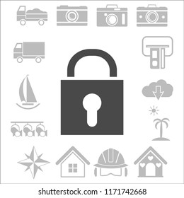 Lock Icon in trendy flat style isolated on grey background. Vector illustration, EPS10.