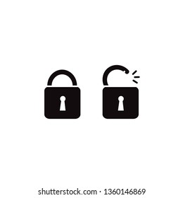 Lock Icon in trendy flat style isolated on black background. Security symbol for your web site design, logo, app, UI, presentation. Vector illustration