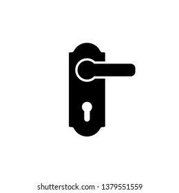 Lock Icon In Trendy Flat Style, Door Handle Icon 