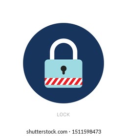 Lock Icon in trendy flat style isolated
