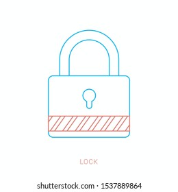 Lock Icon in trendy flat style isolated