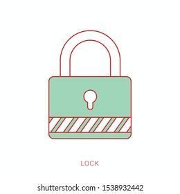 Lock Icon in trendy flat style isolated