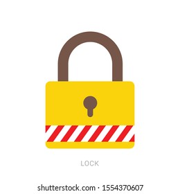 Bloquear icono en estilo plano moderno aislado