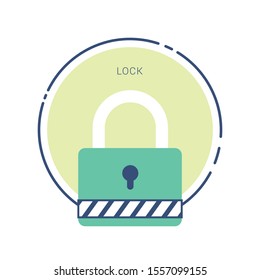 Lock Icon in trendy flat style isolated