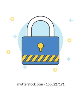 Lock Icon in trendy flat style isolated