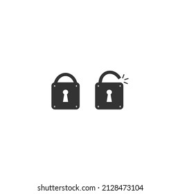 Lock Icon in trendigem, flachem Stil einzeln auf schwarzem Hintergrund. Sicherheitssymbol für Ihr Webdesign, Logo, App, Benutzeroberfläche, Präsentation. Vektorgrafik