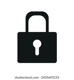 Lock Icon in trendy flat style isolated on white background. Security symbol for website design, logo, app, user interface. vector illustration,