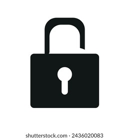 Lock Icon in trendy flat style isolated on white background. Security symbol for website design, logo, app, user interface. vector illustration,
