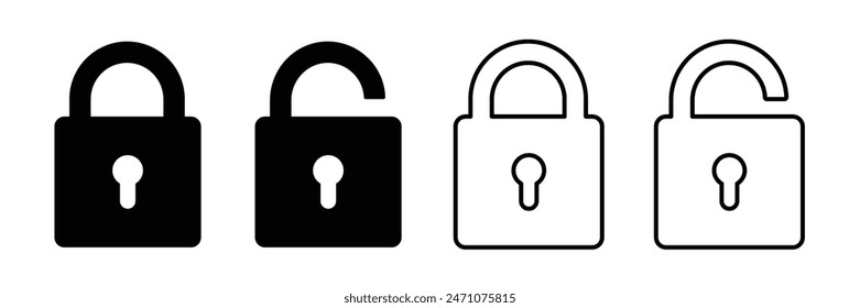 Lock Icon in trendy flat style isolated on grey background. Security symbol, logo, app, UI. Vector illustration	