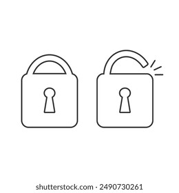 Lock Icon in trendy flat style isolated on black background. Security symbol for your web site design, logo, app, UI, presentation. Vector illustration