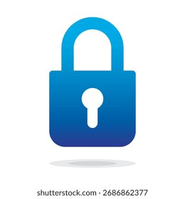 Lock Icon in trendy flat style isolated on white background. Security symbol for your web site design, logo, app, UI. Blue padlock icon sign symbol pictogram. Vector illustration, EPS 10.