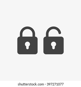 Блокировка иконки в модном плоском стиле изолированы на сером фоне. Символ безопасности для вашего веб-сайта дизайна, логотипа, приложения, пользовательского интерфейса. Векторная иллюстрация, EPS10.