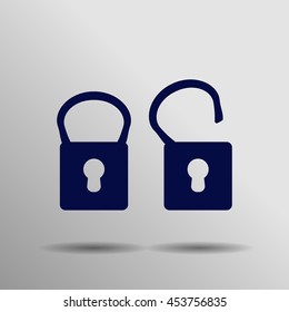 Lock Icon in trendy flat style isolated on grey background. Security symbol for your web site design, logo, app, UI. Vector illustration, EPS10.