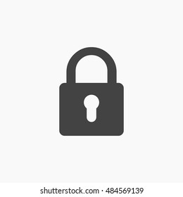 Lock Icon in trendy flat style isolated on grey background.