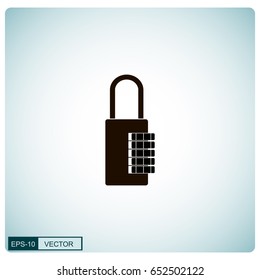 Lock Icon in trendy flat style isolated on black background. Security symbol for your web site design, logo, app, UI. Vector illustration, EPS10.