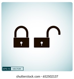 Lock Icon in trendy flat style isolated on black background. Security symbol for your web site design, logo, app, UI. Vector illustration, EPS10.