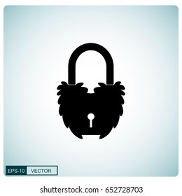 Lock Icon in trendy flat style isolated on black background. Security symbol for your web site design, logo, app, UI. Vector illustration, EPS10.