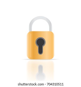 Lock Icon in trendy flat style isolated on grey background. Security symbol for your web site design