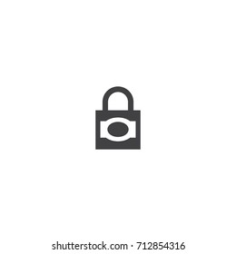 Lock Icon in trendy flat style isolated on white background