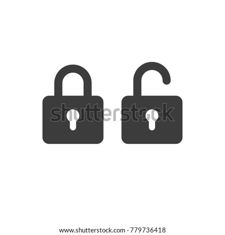 Lock Icon in trendy flat style isolated. Security symbol for your web site design. Stock foto © 