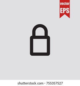 Lock icon in trendy isolated on grey background.Vector illustration.
