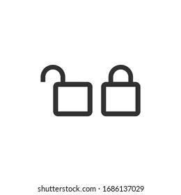 Lock Icon in trendy style Security symbol for your web site design, logo, app, UI. Stock Vector illustration isolated on white background.