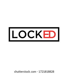 lock icon, typography of the word locked, with a lock symbol
