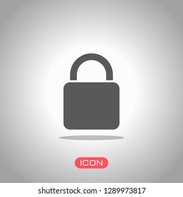 lock icon. Icon under spotlight. Gray background