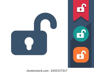 Lock Icon. Unlocked, Padlock. Professional, pixel perfect vector icon.