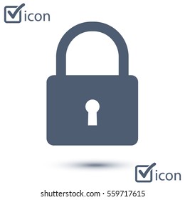 Lock icon. User login or authenticate icon.  Flat design style. 