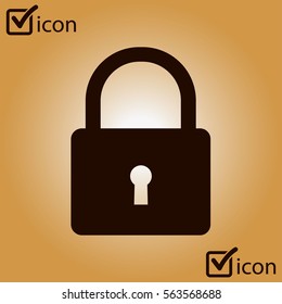 Lock icon. User login or authenticate icon.  Flat design style. 