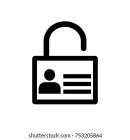 Lock icon, User icon on key, Personal protection icon. Internet privacy protection icon. Password protected. Security key pad. Vector Iconic Design.