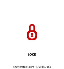 lock icon. lock vector design. sign design. red color