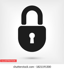 lock icon. Vector  Eps 10 . Lorem Ipsum Flat Design padlock